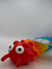 Light Up Suction Push Popper Rainbow Caterpillar