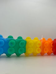 Light Up Suction Push Popper Rainbow Caterpillar